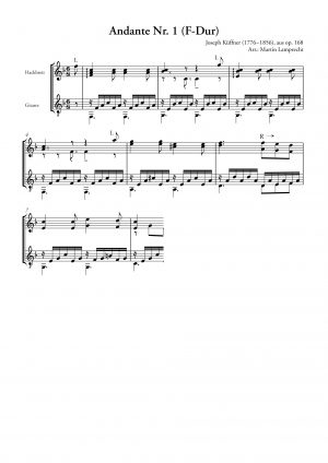 Joseph Küffner - Andante Nr. 1 F-Dur - <b>PDF download</b> [Digital]