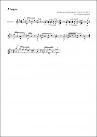 W.A. Mozart - Allegro KV 3 - <b>PDF download</b> [Digital]
